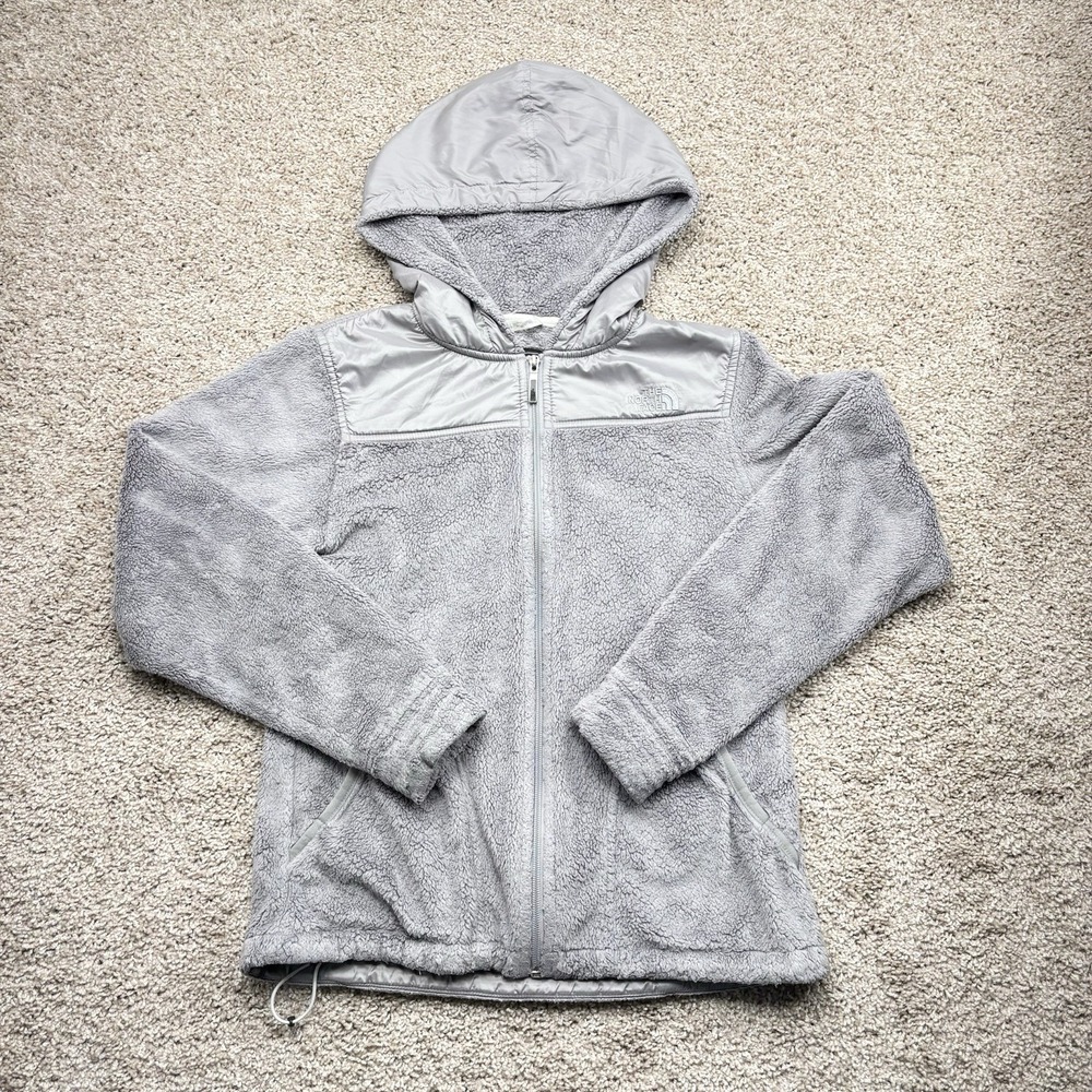 The North Face Hoodie Womens Small Oso Fleece Gray Sweater Full Zip Long Sleeve